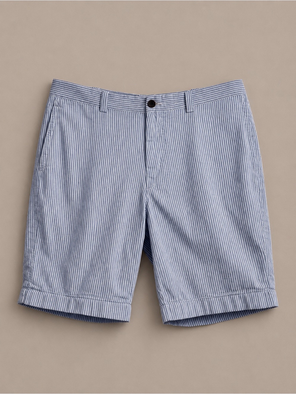 J.Crew Men’s Seersucker Shorts Size 36 Blue White Stripe Cotton Summer Preppy